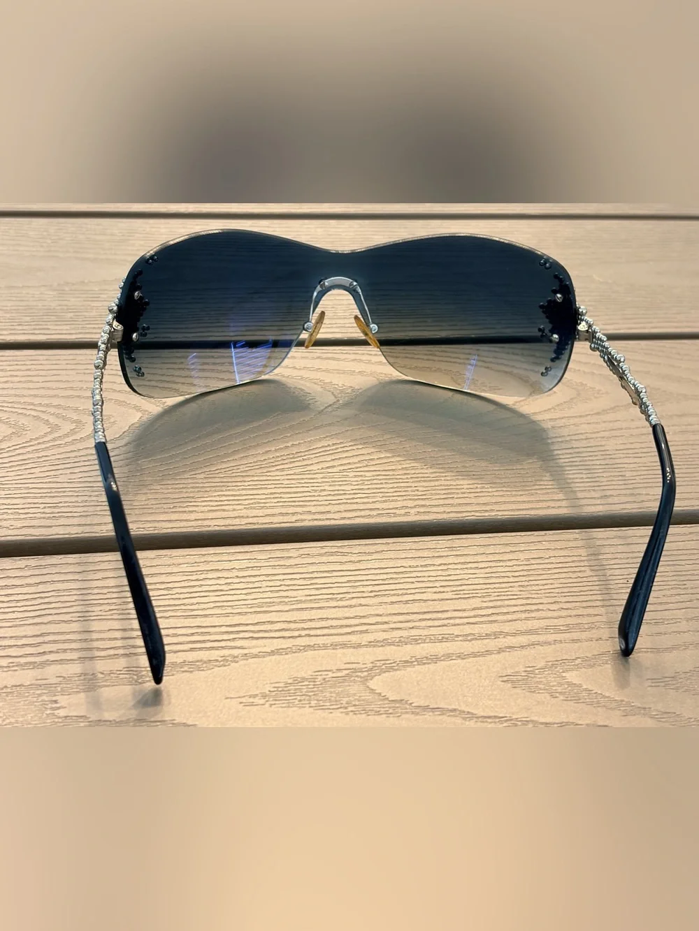 Fred Lunettes Pearls Platinum Lux Sunglasses w/Grey Gradient Lenses